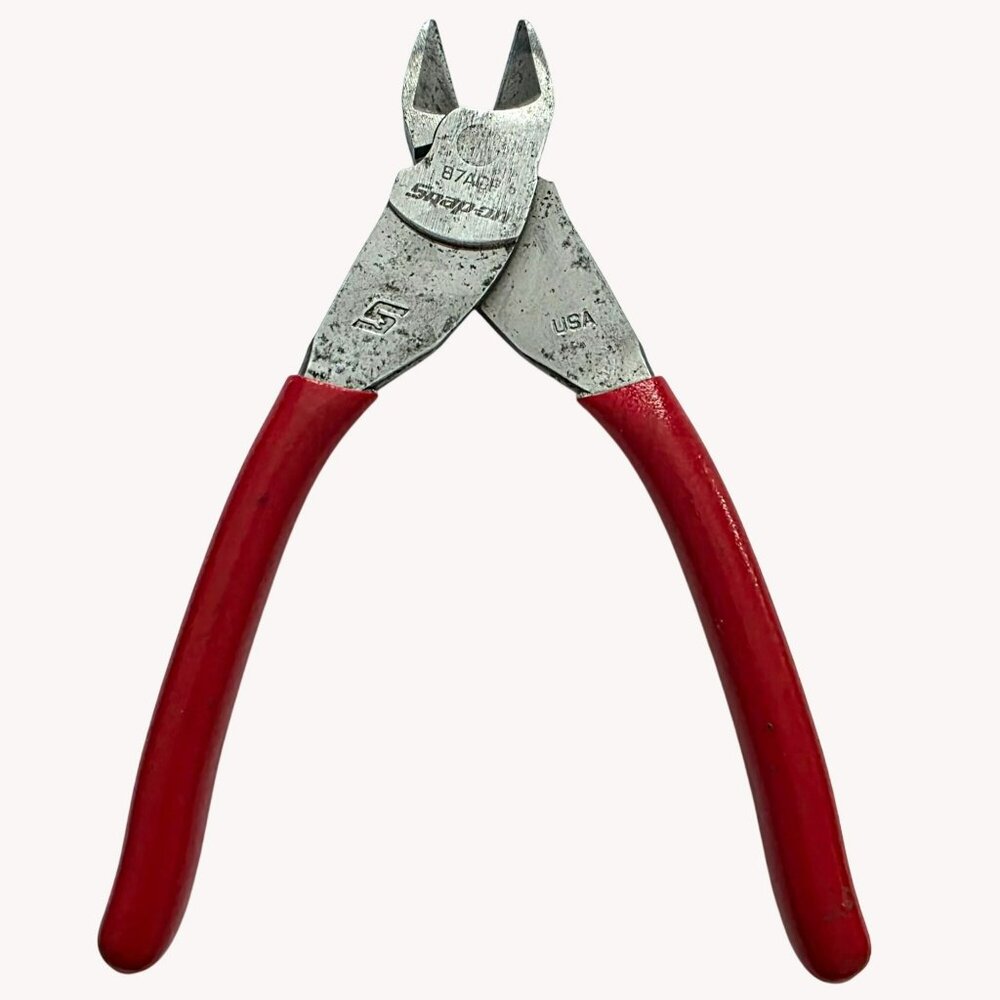 Snap-On 87ACF Diagonal Cutting Pliers VectorEdge 7" USA Red Handles Durable Tool